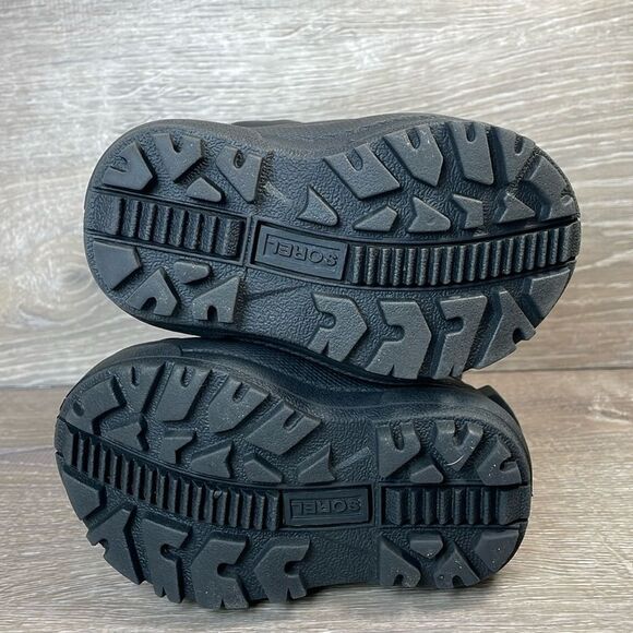 Sorel Snow Commander Warm Waterproof Black White Toddler Size 5 Fur Lined Boots - Picture 8 of 11